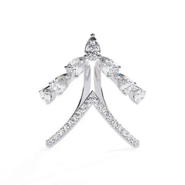 Delicate Moissanite Unique Chevron Ring