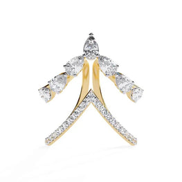 Delicate Moissanite Unique Chevron Ring