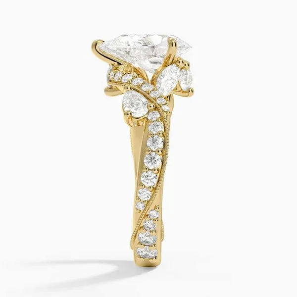 Twisted Moissanite Engagement Ring For Royal Look