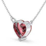 1.01 Ct Personalized Heart Shape Red Lab Diamond in Silver