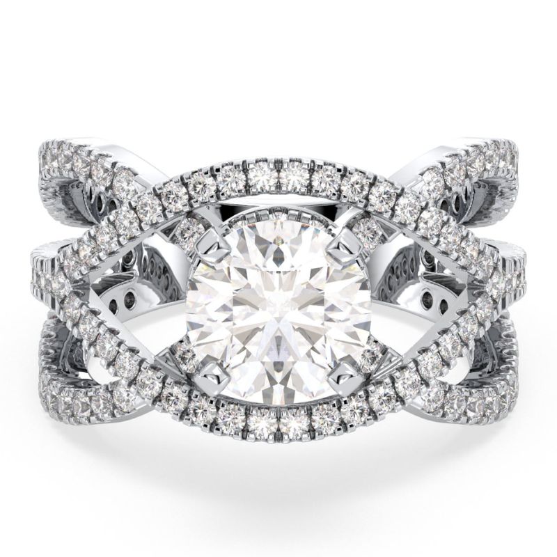 Royal Light Round Moissanite Twisted Ring