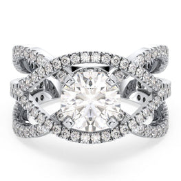 Royal Light Round Moissanite Twisted Ring