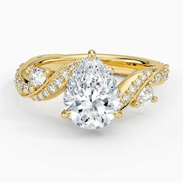 Twisted Moissanite Engagement Ring For Royal Look