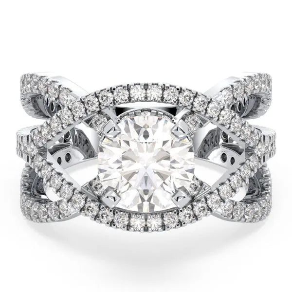 Royal Light Round Moissanite Twisted Ring