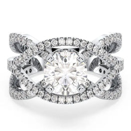 Royal Light Round Moissanite Twisted Ring