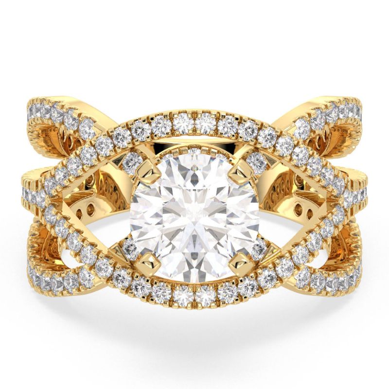 Royal Light Round Moissanite Twisted Ring
