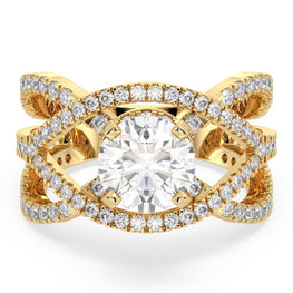 Royal Light Round Moissanite Twisted Ring