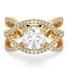 Royal Light Round Moissanite Twisted Ring