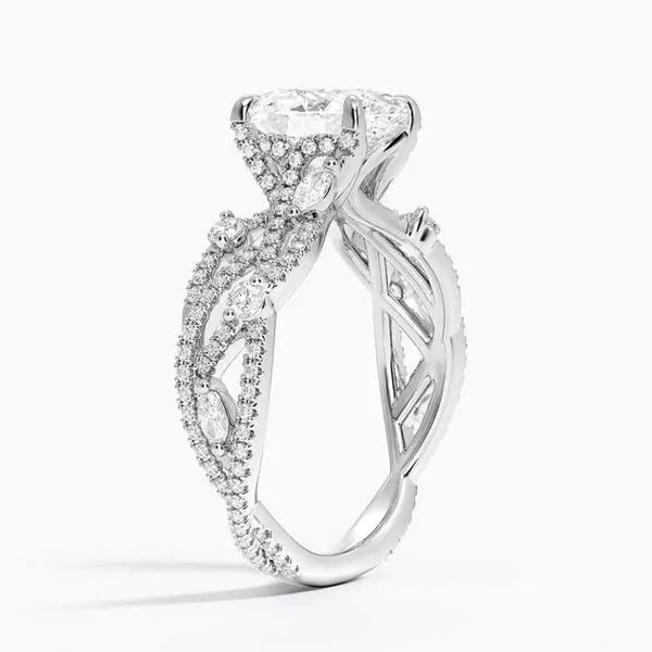 Luxury Twisted Moissanite Engagement Ring
