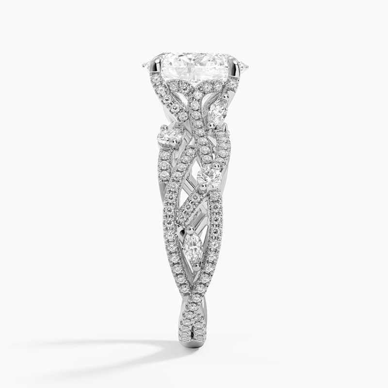 Luxury Twisted Moissanite Engagement Ring