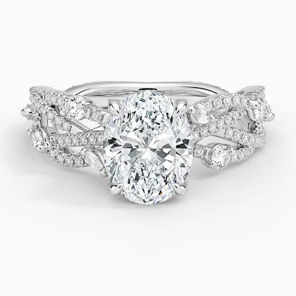 Luxury Twisted Moissanite Engagement Ring