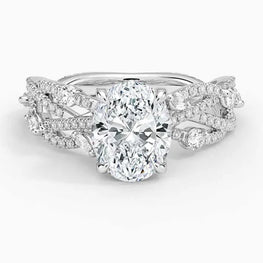 Luxury Twisted Moissanite Engagement Ring