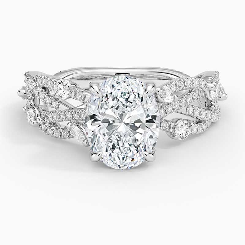 Luxury Twisted Moissanite Engagement Ring