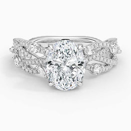 Luxury Twisted Moissanite Engagement Ring