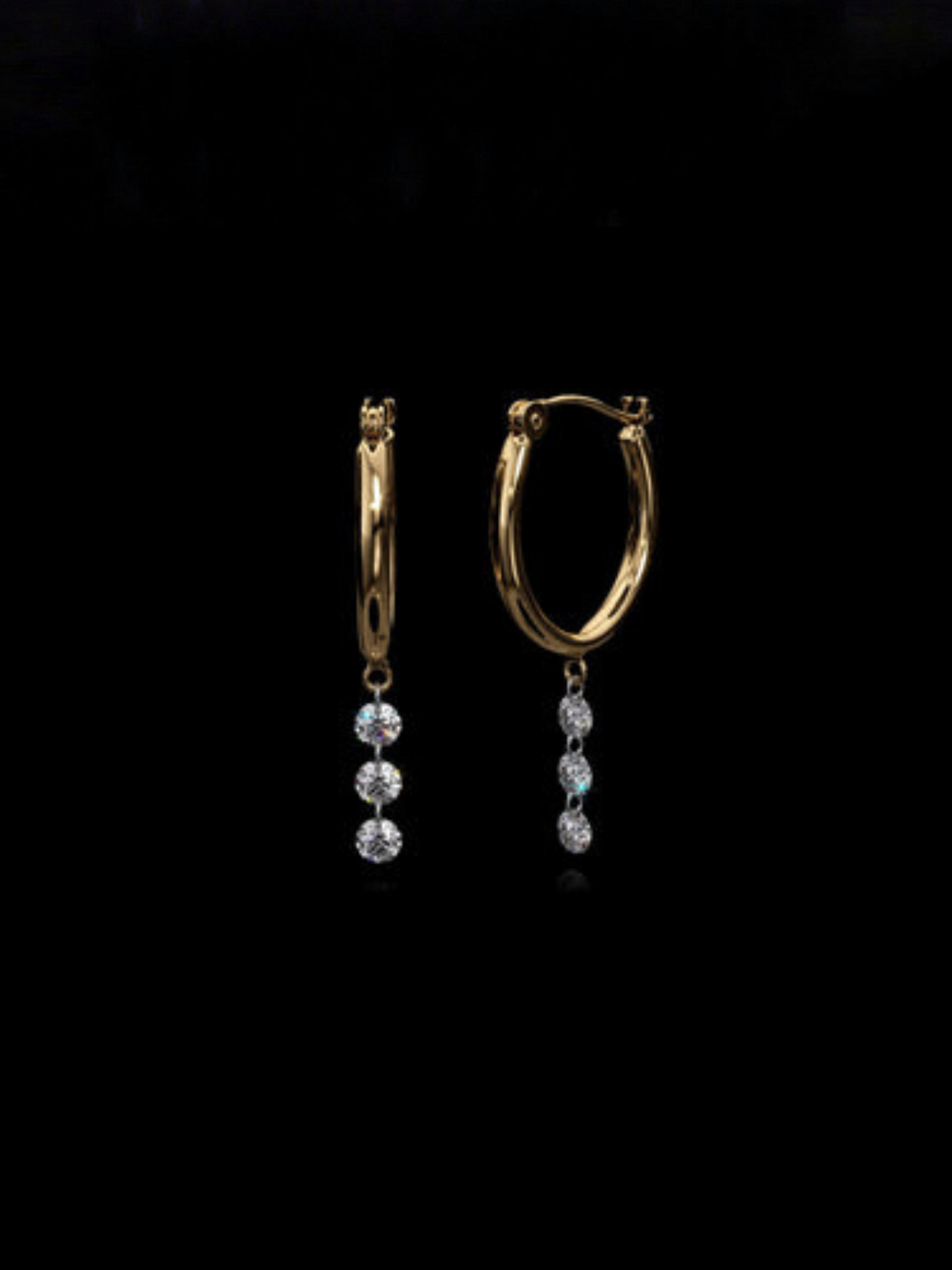 Classic Yellow Gold Plated Dangle Earrings