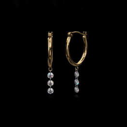 Classic Yellow Gold Plated Dangle Earrings