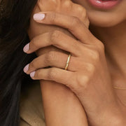 0.05 Ct Oval Cut Diamond Gold Unique Diamond Wedding Ring 