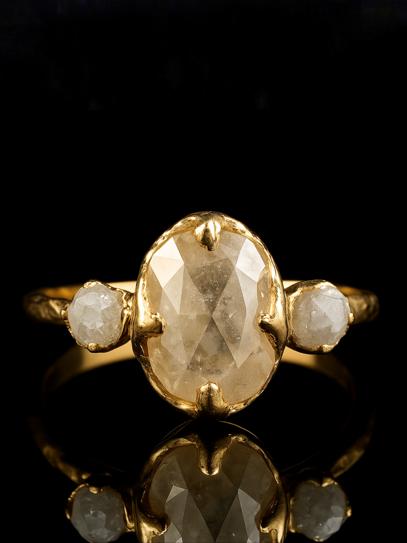 Natural & Rough Diamond Elegant Wedding Ring