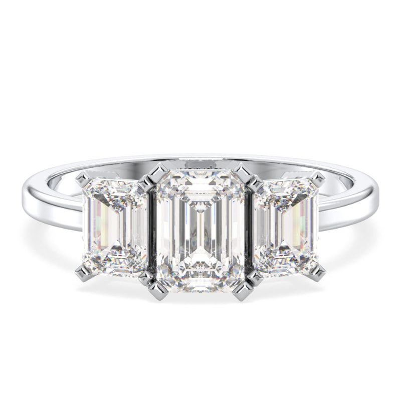 Elegant Custom Three Stone Moissanite Promise Ring