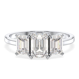 Elegant Custom Three Stone Moissanite Promise Ring