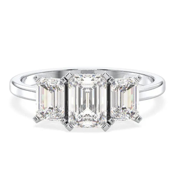 Elegant Custom Three Stone Moissanite Promise Ring