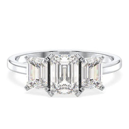 Elegant Custom Three Stone Moissanite Promise Ring