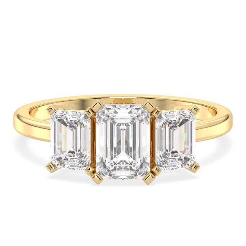 Elegant Custom Three Stone Moissanite Promise Ring