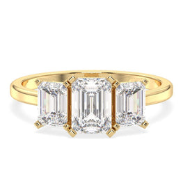 Elegant Custom Three Stone Moissanite Promise Ring