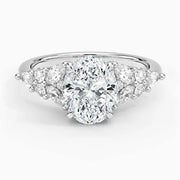 Oval cut diamond engagement ring in white gold- Women Engagement ring . 