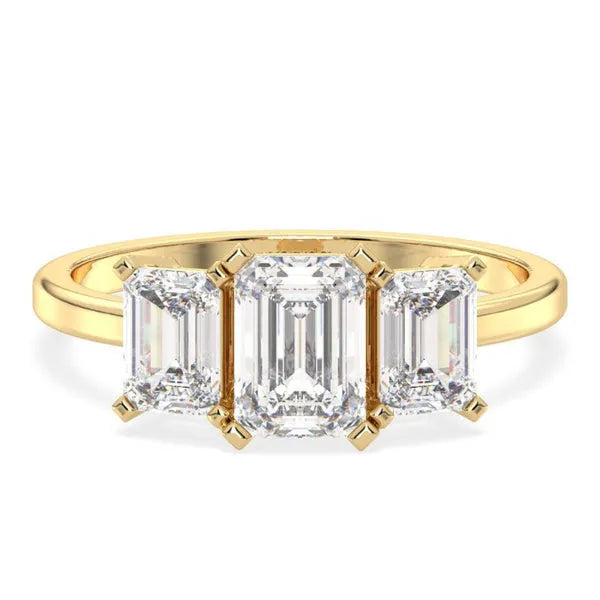 Elegant Custom Three Stone Moissanite Promise Ring