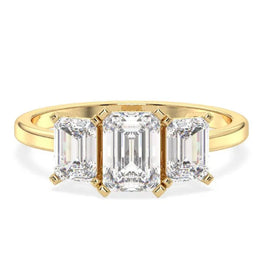Elegant Custom Three Stone Moissanite Promise Ring