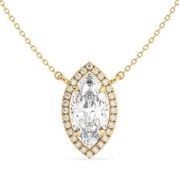 2.15 Ct Womens gold necklace with delicate chain and pendant.