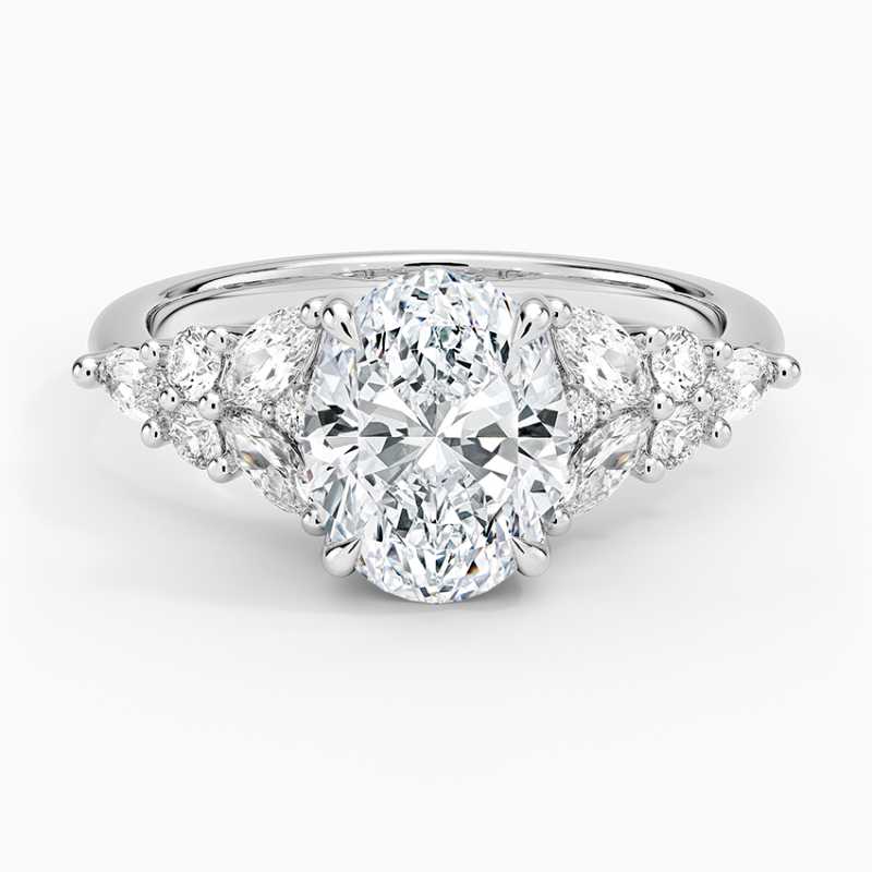 Modern Moissanite Engagement Ring