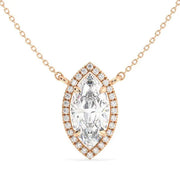 2.15 Ct Womens gold necklace with delicate chain and pendant.