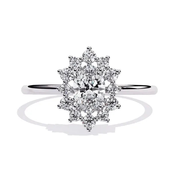 Elegant Moissanite Halo Anniversary Ring