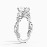 Vintage diamond engagement ring with sapphire accents - Women White Diamond Ring 