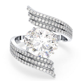 Grace Bloom Floral-Inspired Round Moissanite Ring