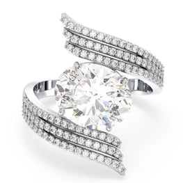 Grace Bloom Floral-Inspired Round Moissanite Ring
