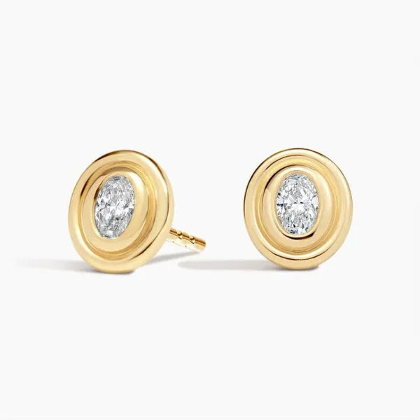 Vera Lab Diamond Stud Earrings in 14K Yellow Gold Plated