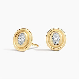 Vera Lab Diamond Stud Earrings in 14K Yellow Gold Plated