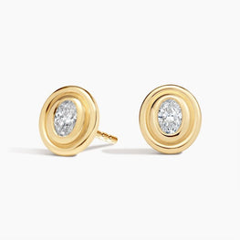 Vera Lab Diamond Stud Earrings in 14K Yellow Gold Plated