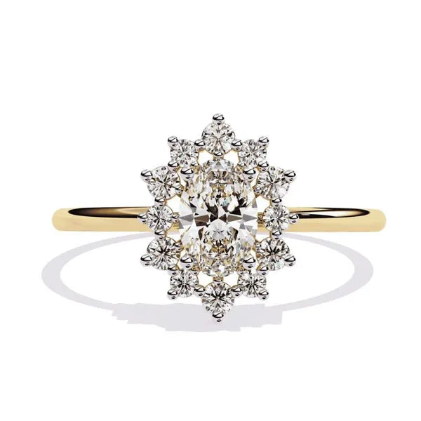 Elegant Moissanite Halo Anniversary Ring