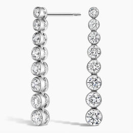 Colette Moissanite Diamond Tennis Earrings in 14k White Gold Plated