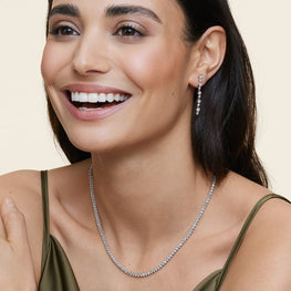 Marseille Lab Diamond Drop Earrings in Silver