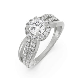Artistic Round Moissanite Diamond Twisted Ring