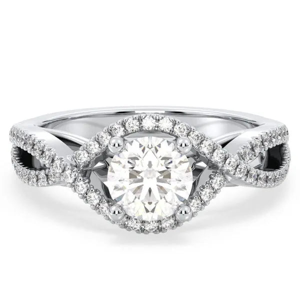 Affordable Round Moissanite Twisted Ring