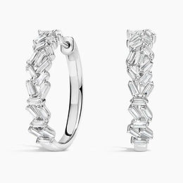 2..69 Ct Bauggte Diamond White Gold Plated Diamond Earrings . 