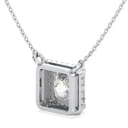 3.04 Ct gold pendant necklace with delicate chain and charm.