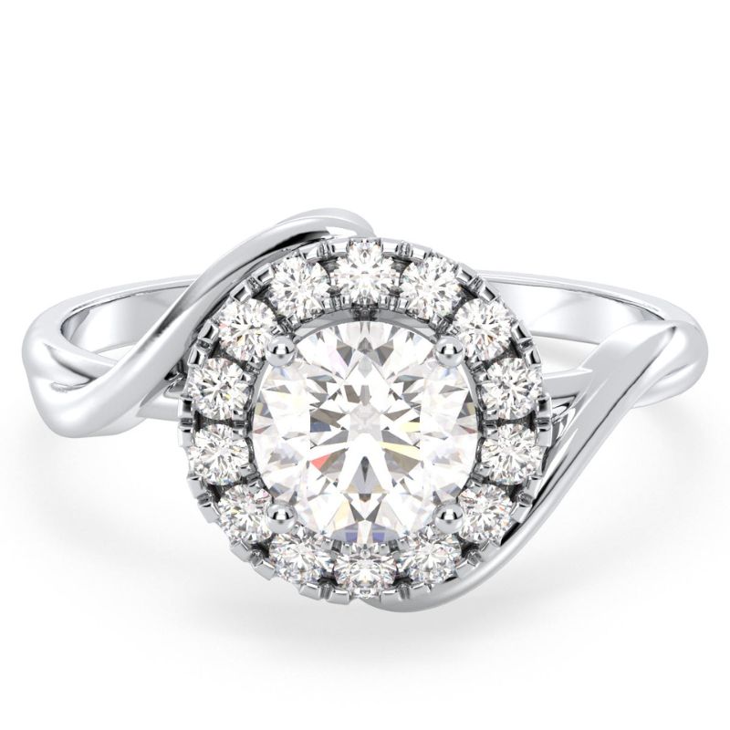 Celestial Glow Round Cut Moissanite Halo Ring