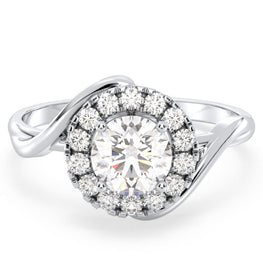 Celestial Glow Round Cut Moissanite Halo Ring